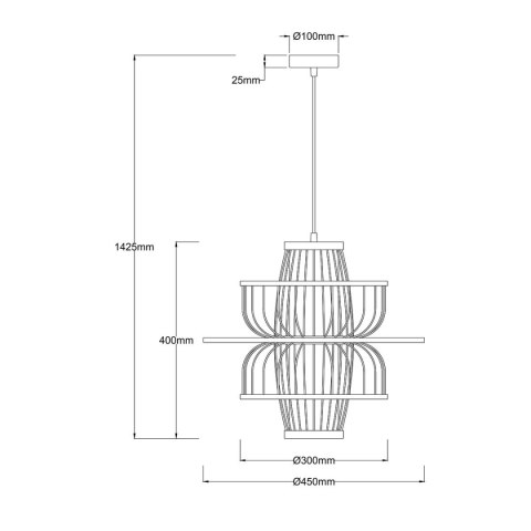 Light Prestige Rattanowa lampa wisząca Astra naturalna 1xE27