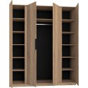 Szafa 200cm z lustrem KAYA 14 dąb evoke / dąb evoke / czarny