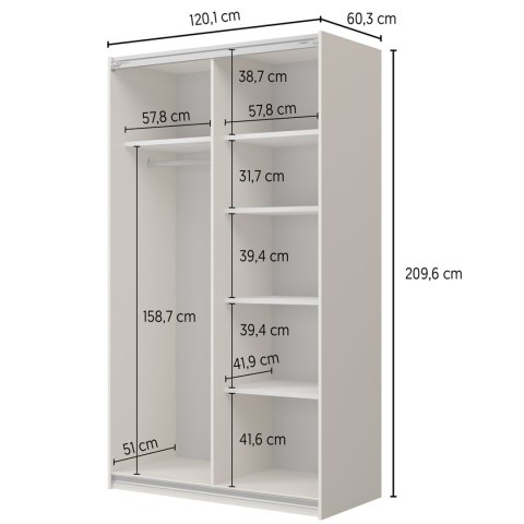 Szafa przesuwna 120 UBEC 64 dąb lindberg