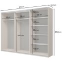 Szafa przesuwna 270 UBEC 69 dąb lindberg