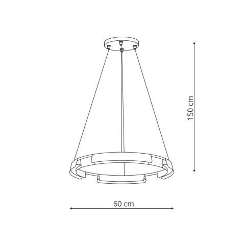 Light Prestige Lampa wisząca Tura 60 cm czarna LED CCT
