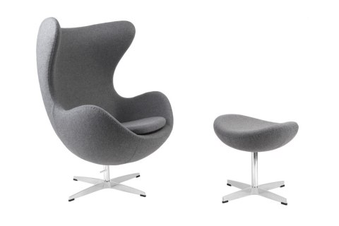 Fotel Jajo z podnóżkiem kaszmir 42