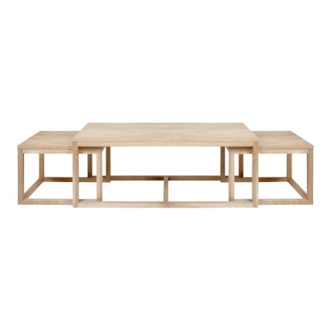 Zestaw 3 stolików Cornus bielony dąb