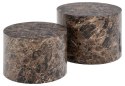 Zestaw 2 stolików Dice okrągłe marmur
