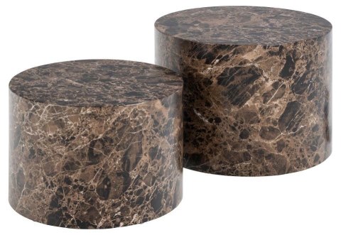 Zestaw 2 stolików Dice okrągłe marmur