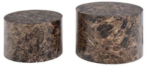 Zestaw 2 stolików Dice okrągłe marmur