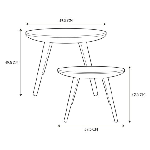 Zestaw 2 okrągłych stolików