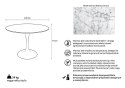 Stół TULIP MARBLE 120 CARRARA biały - marmur, metal