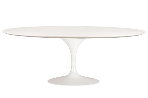 Stół TULIP ELLIPSE 200 biały - MDF, metal