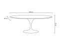 Stół TULIP ELLIPSE 200 biały - MDF, metal