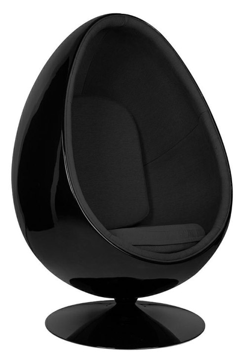 Fotel OVALIA BLACK czarny - włókno szklane, metal
