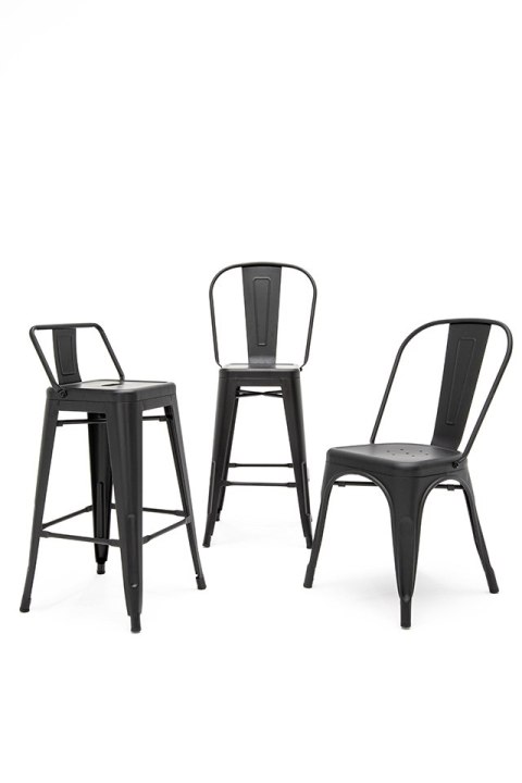 Krzesło barowe TOWER BIG BACK 66 (Paris) czarne