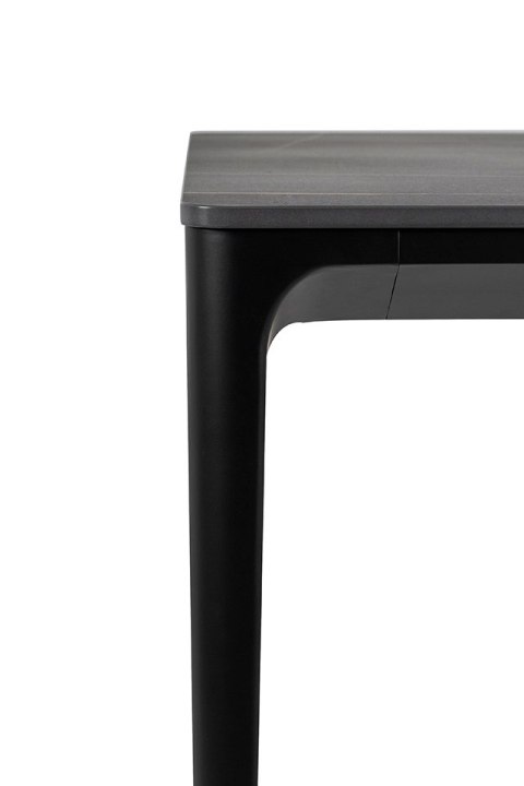 Stół SLIM 140x80 czarny - ceramiczny marmur, aluminium