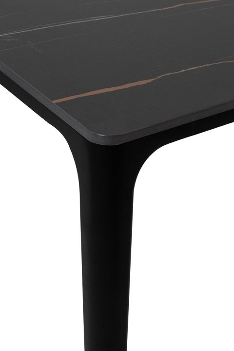 Stół SLIM 140x80 czarny - ceramiczny marmur, aluminium