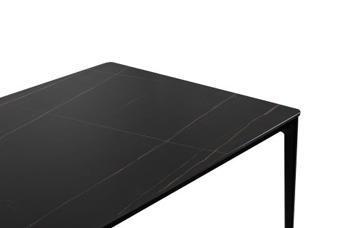 Stół SLIM 140x80 czarny - ceramiczny marmur, aluminium