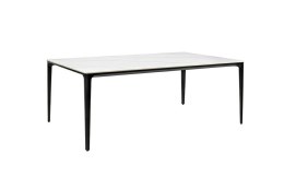 Stół SLIM 180x90 biały, czarny - ceramiczny marmur, aluminium