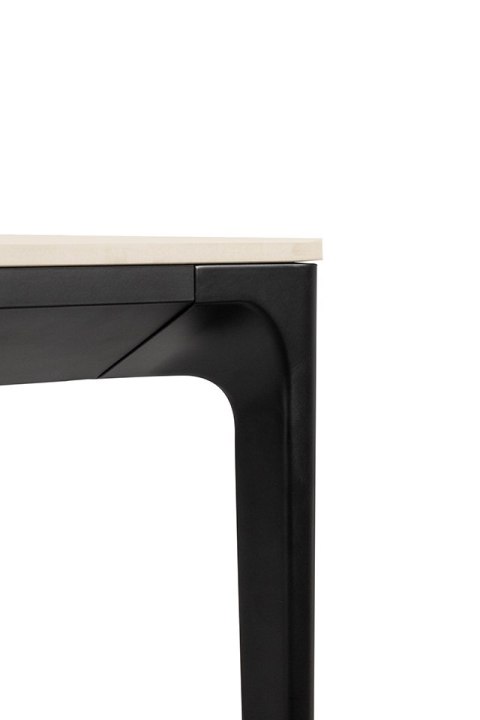 Stół SLIM 180x90 biały, czarny - ceramiczny marmur, aluminium
