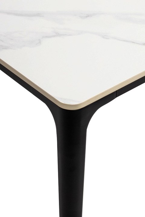Stół SLIM 180x90 biały, czarny - ceramiczny marmur, aluminium