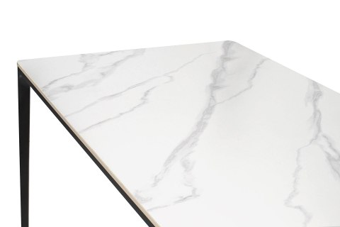 Stół SLIM 180x90 biały, czarny - ceramiczny marmur, aluminium
