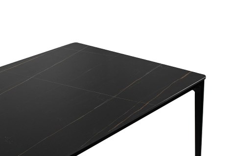 Stół SLIM 180x90 czarny - ceramiczny marmur, aluminium