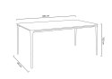 Stół SLIM 180x90 czarny - ceramiczny marmur, aluminium