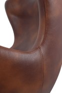 Fotel EGG SZEROKI PU brąz vintage koniak - podstawa stal