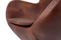 Fotel EGG SZEROKI PU brąz vintage koniak - podstawa stal