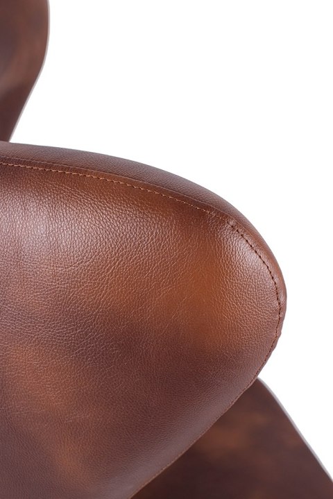 Fotel EGG SZEROKI PU brąz vintage koniak - podstawa stal