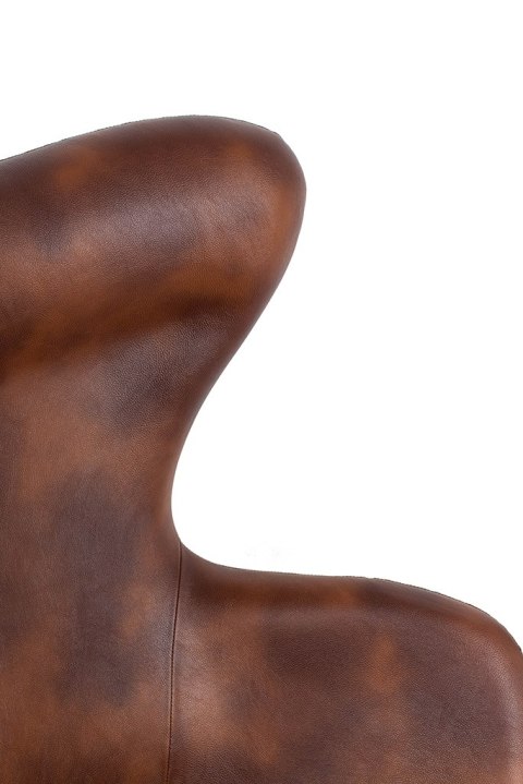 Fotel EGG SZEROKI PU brąz vintage koniak - podstawa stal