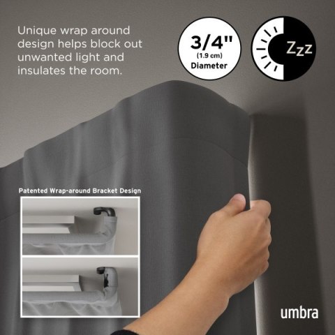 UMBRA karnisz TWILIGHT 168 - 365 cm czarny mat