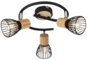 ANTICA LAMPA SUFITOWA SPIRALA 3 X MAX 25W E14 CZARNY + DREWNO