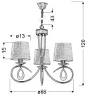 ARNIKA LAMPA WISZĄCA 3X40W E14 PATYNA / KREM