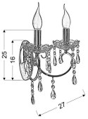 AURORA LAMPA KINKIET 2*40 E14 ZŁOTO