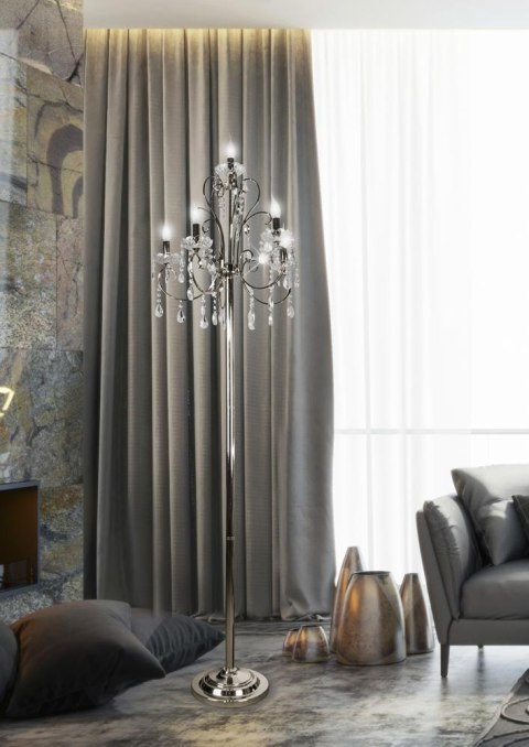 AURORA LAMPA PODŁOGOWA 5*40W E14 CHROM
