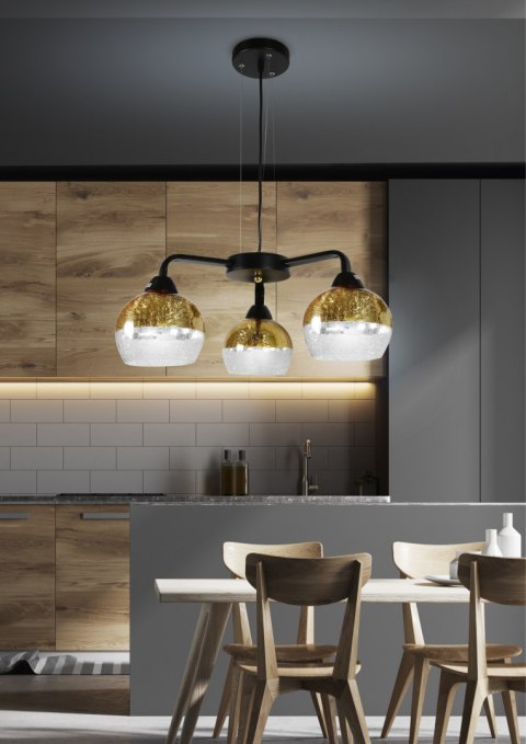 CROMINA GOLD LAMPA WISZĄCA 3X60W E27 CZARNY