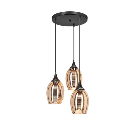MARINA LAMPA WISZĄCA TALERZ 3X60W E27 MIEDZIANY
