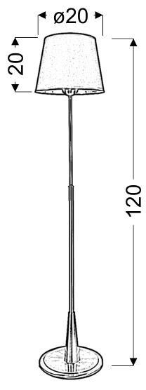 MILONGA LAMPA STOJĄCA 1X60W E27 SATYNA