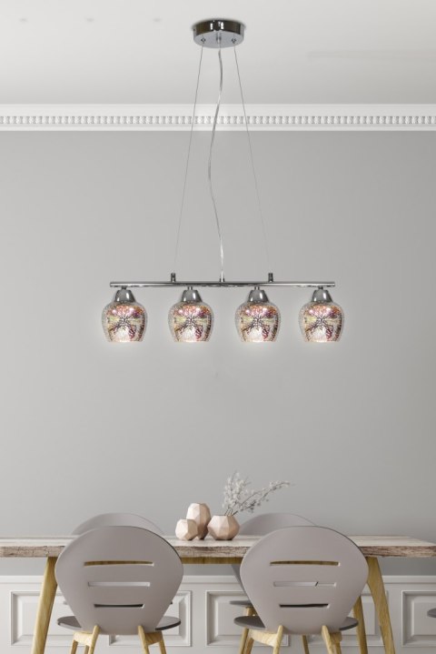 SIRIUS LAMPA WISZĄCA 4X60W E27 CHROM 3D