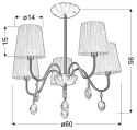 SORENTO LAMPA WISZĄCA 5X40W E14 PATYNA ABAŻUR BIAŁY
