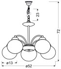 TOBAGO LAMPA WISZĄCA 5X60W E27 SATYNA