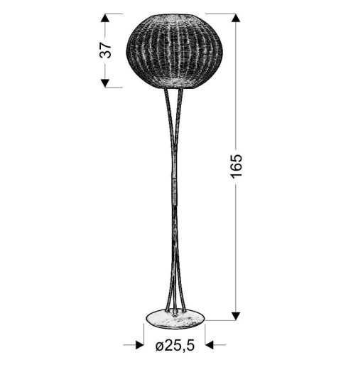 GRETA LAMPA PODŁOGOWA 1X60W E27 WYS 165CM SR 40CM