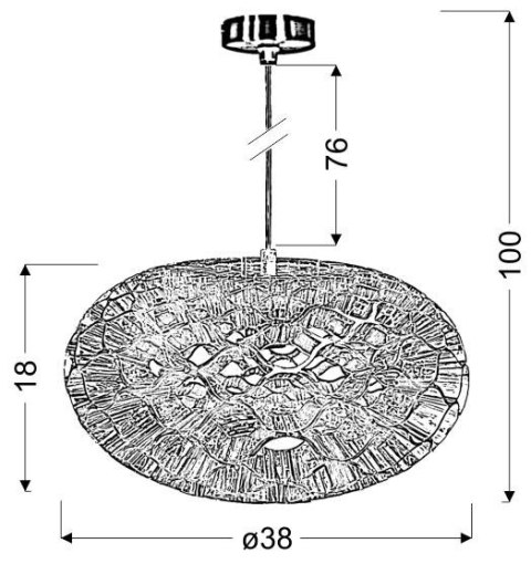 HONEY LAMPA WISZĄCA 1X60W E27 BURSZTYNOWY