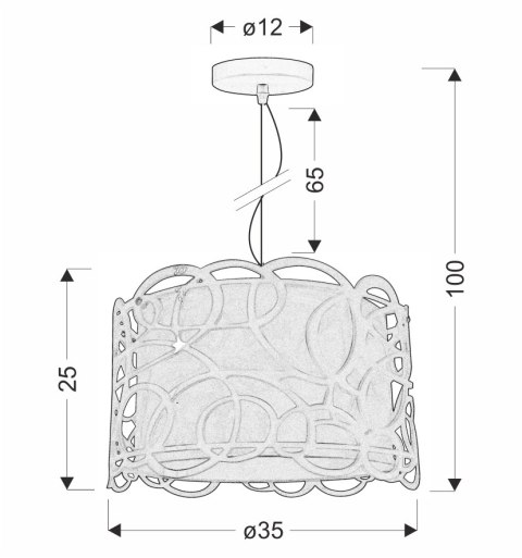 IMAGINE 2 LAMPA WISZĄCA 35 1X60W E27 BIAŁO CZARNY
