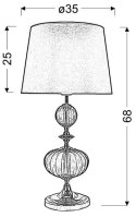 LAURETTA LAMPA GABINETOWA 1X60W E27 H-68 CZERWONA