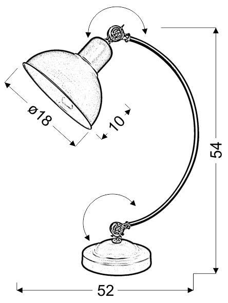 OLD LAMPA GABINETOWA 1X40W E27 BIAŁY