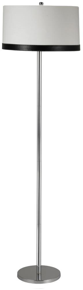 TIDA LAMPA PODŁOGOWA 1X60W E27 CHROM/ABAŻUR PŁÓTNO/SKÓRA