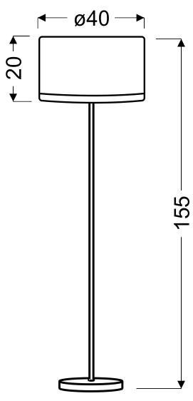 TIDA LAMPA PODŁOGOWA 1X60W E27 CHROM/ABAŻUR PŁÓTNO/SKÓRA