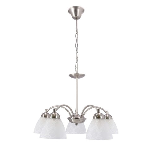Lampa wisząca CAVALLO srebrna 5x60W E27 klasyczna oprawa do salonu i jadalni