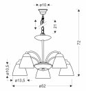 Lampa wisząca CAVALLO srebrna 5x60W E27 klasyczna oprawa do salonu i jadalni