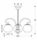 Lampa wisząca TORES stare złoto 3x60W E27 klasyczna oprawa sufitowa do salonu jadalni sypialni
